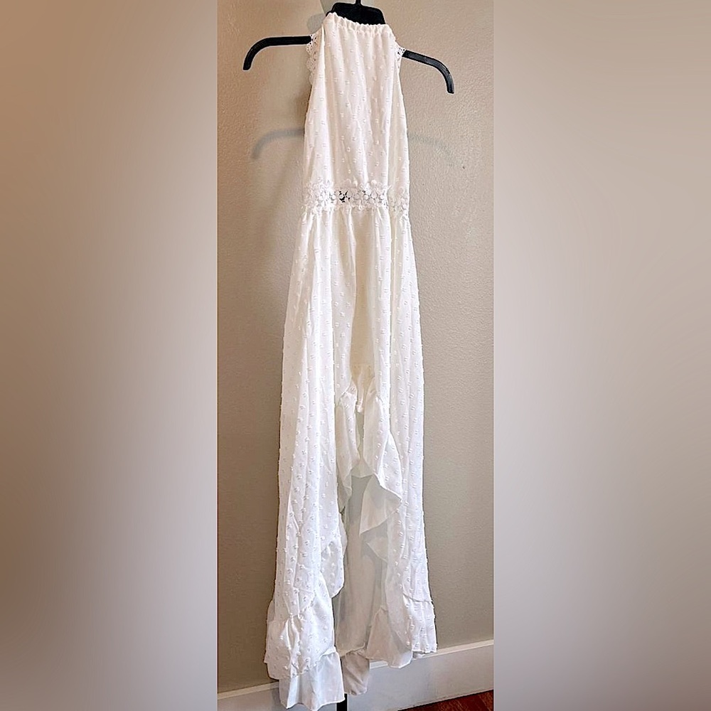 Sweet Swiss Dot High Low Ruffled Vtg Halter Dress (Like New)